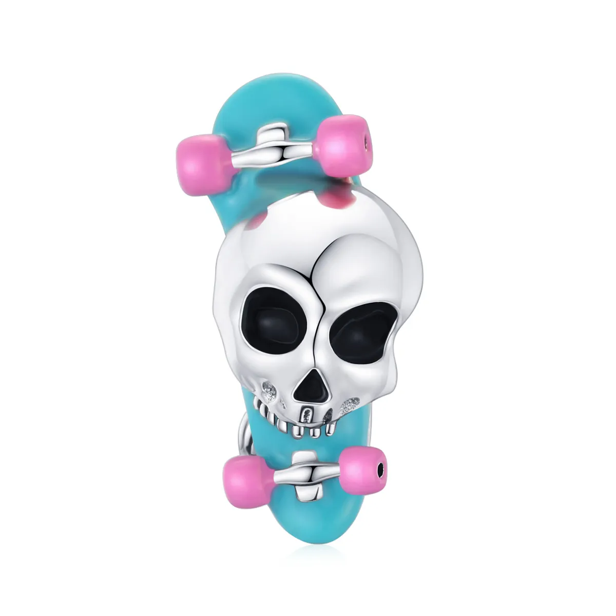 Pandora Style Silver Skateboard Skeleton Charm - SCC1911