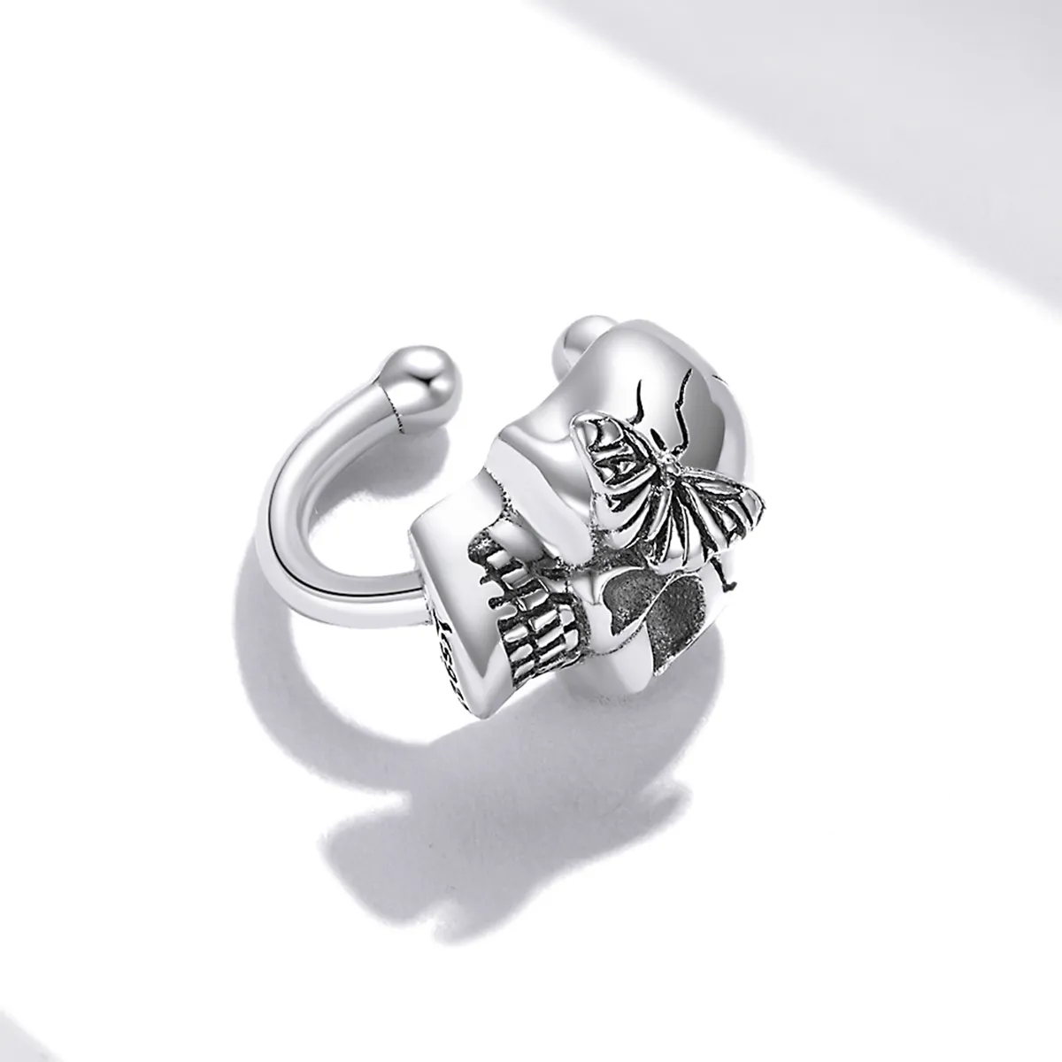 Pandora Style Silver Skeletons and butterflies Ear clip - SCE1178
