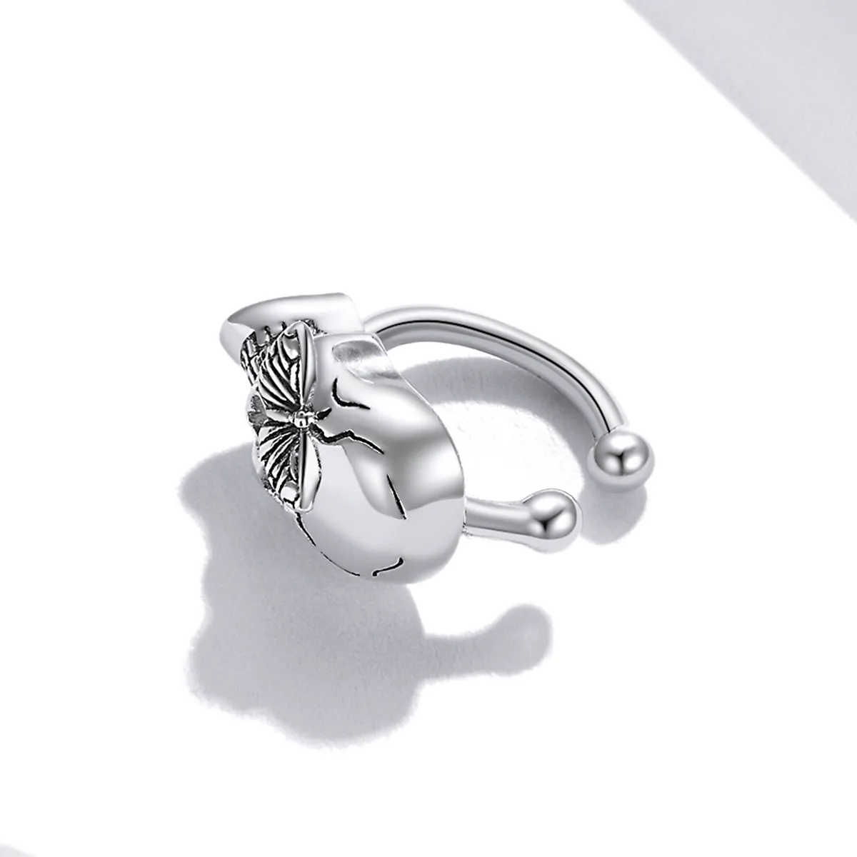 Pandora Style Silver Skeletons and butterflies Ear clip - SCE1178