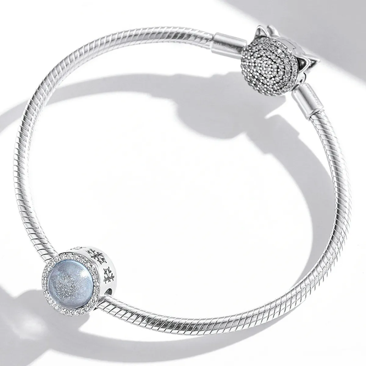 Pandora Style Silver Snow on Christmas Eve Charm - SCC2040