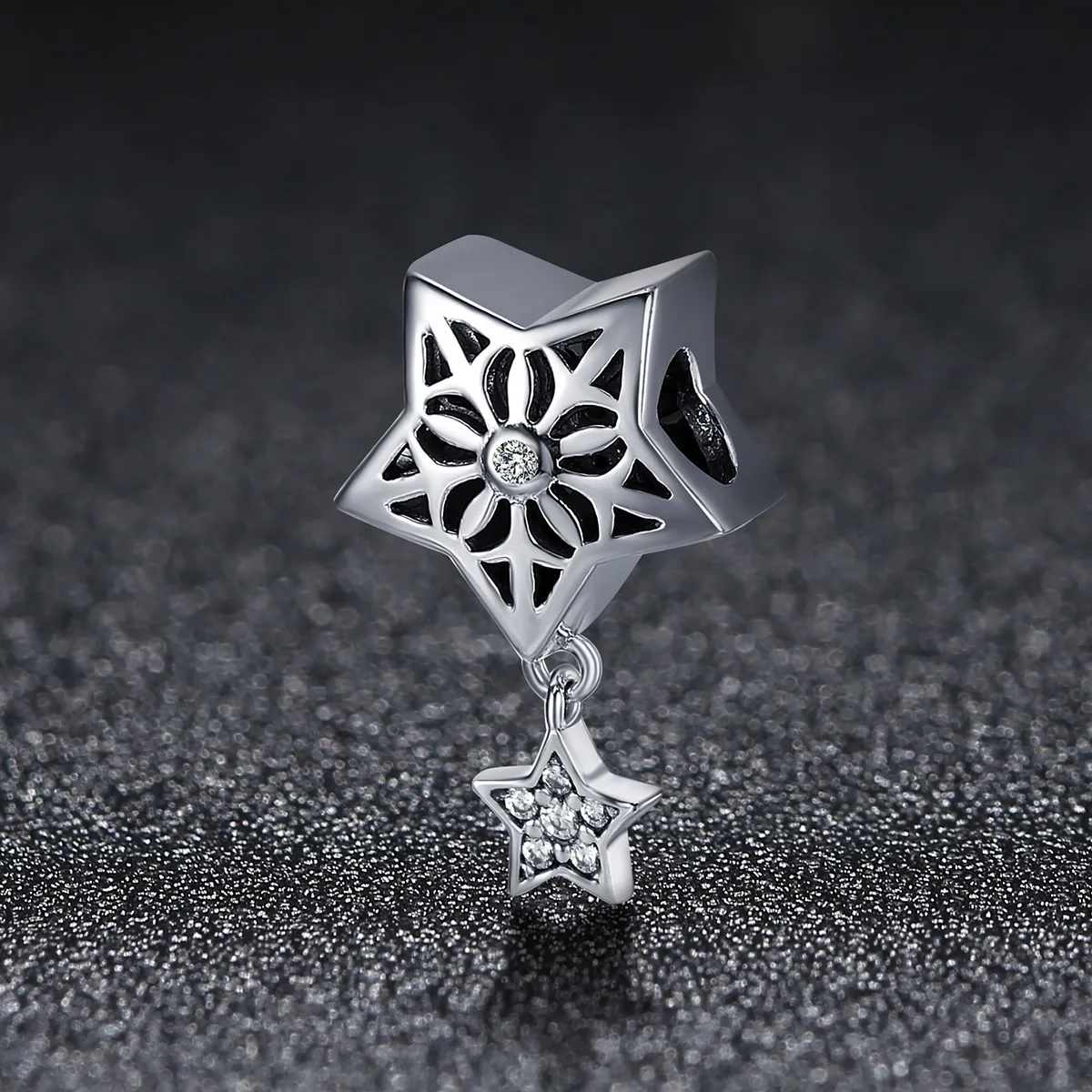Pandora Style Silver Snow Star Charm - SCC371