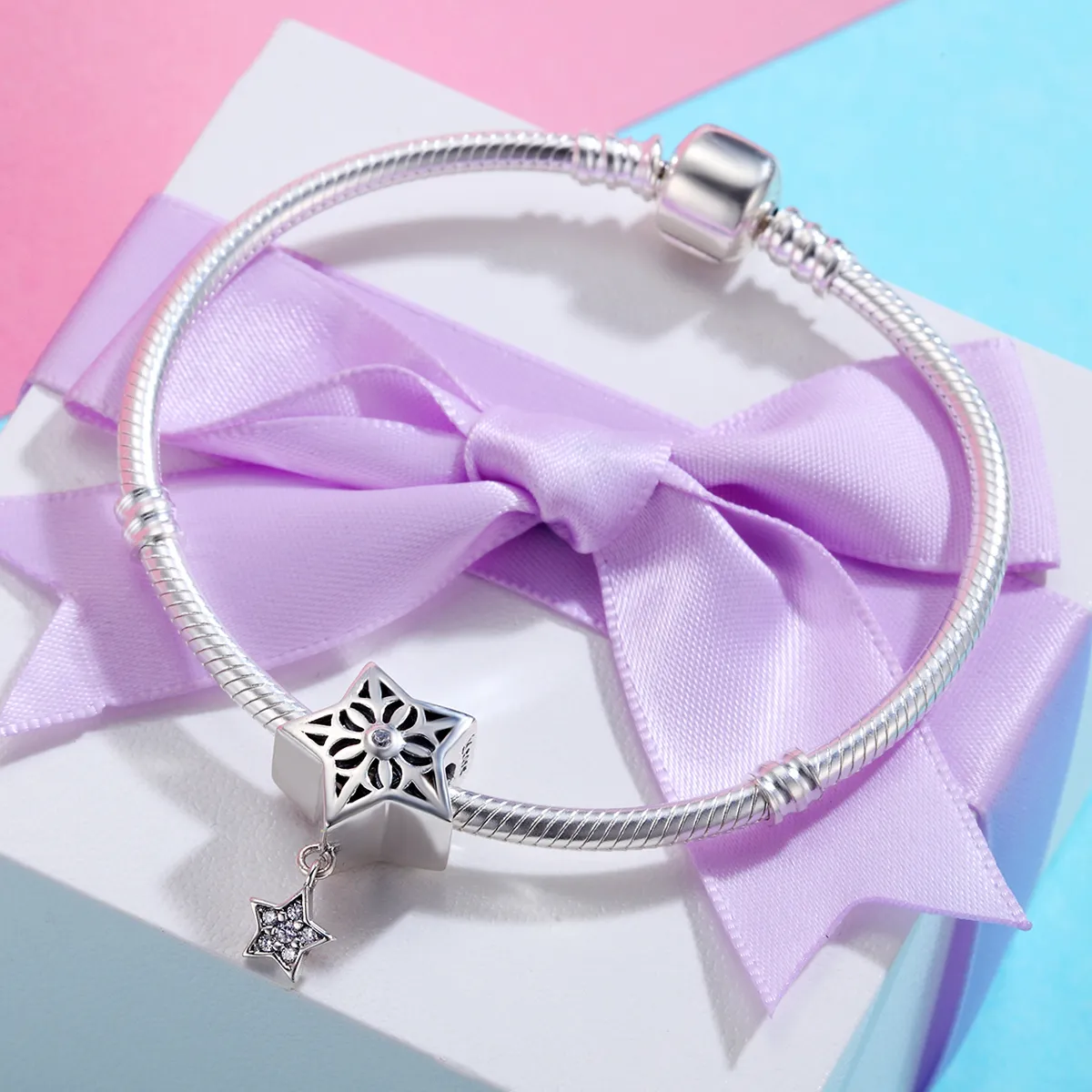 Pandora Style Silver Snow Star Charm - SCC371