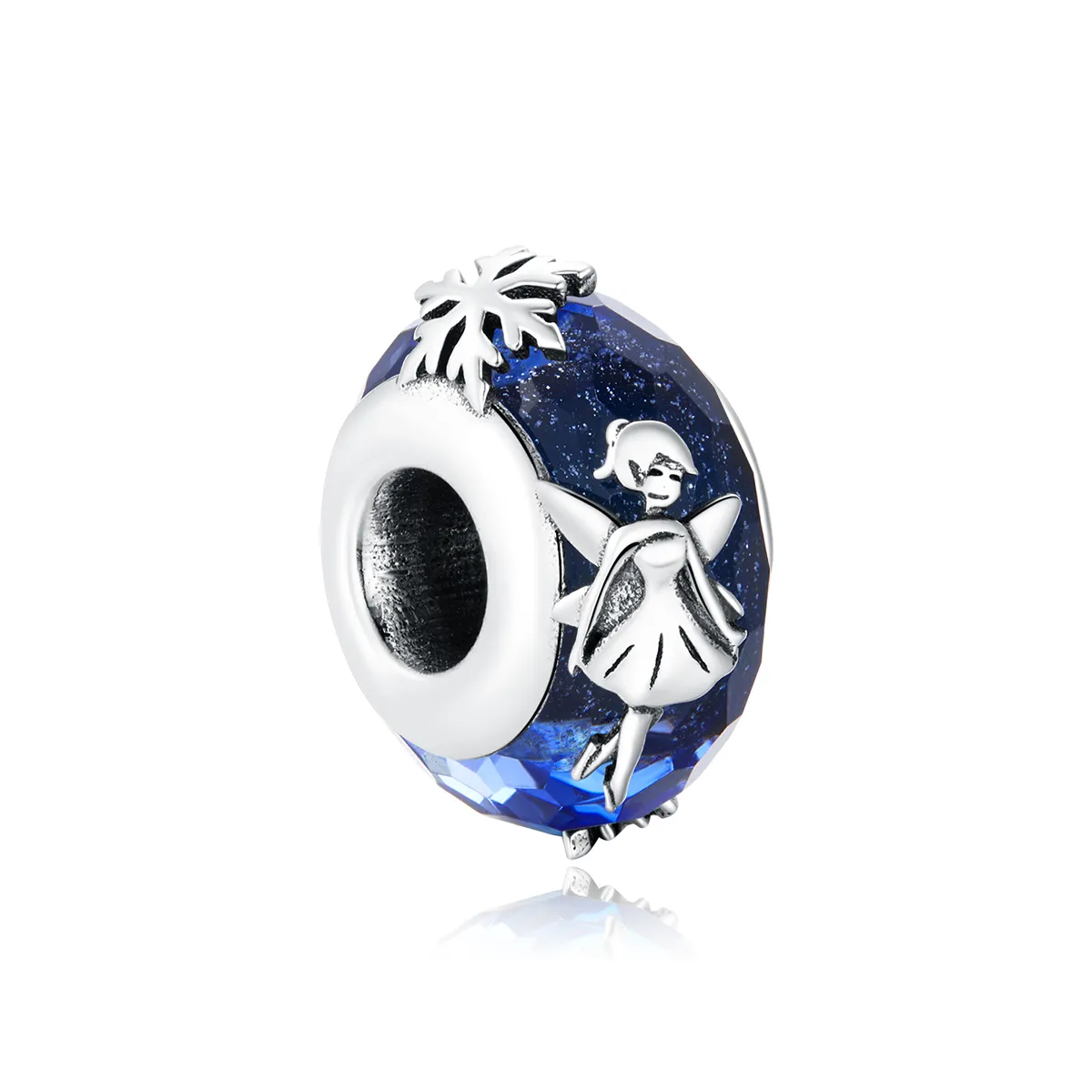 Pandora Style Silver Snowflake elves Spacer Charm - BSC369