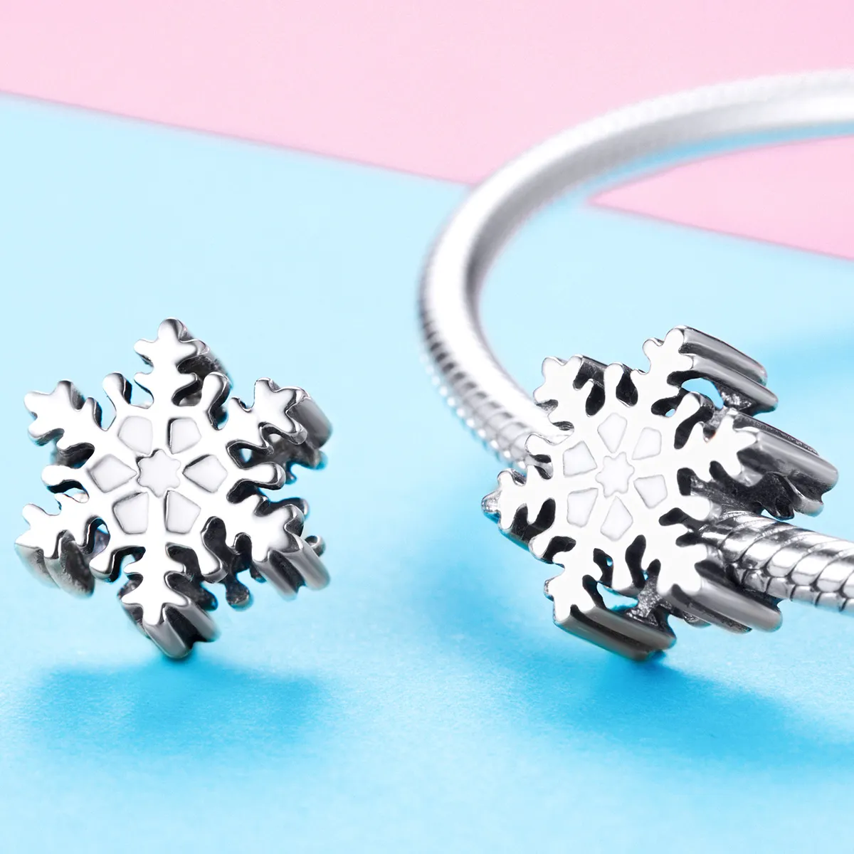 Pandora Style Silver snowflakes Charm - SCC1037