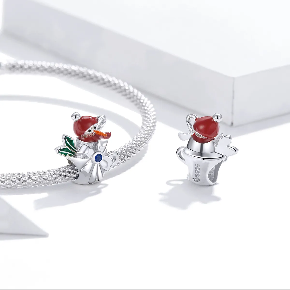 Pandora Style Silver Snowman Cup Charm - BSC373