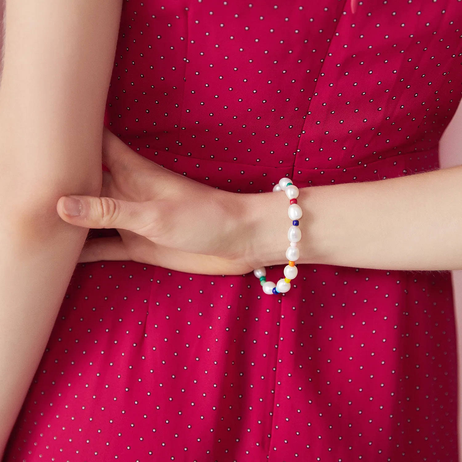 Pandora Style Rainbow Pearl Bracelet - BSB074