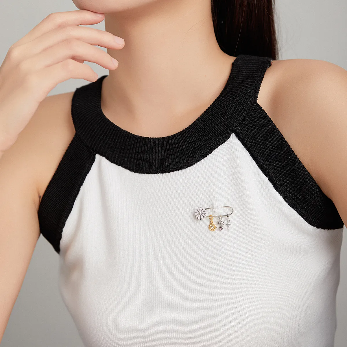 Pandora Style Little Daisy Brooch - BSX004