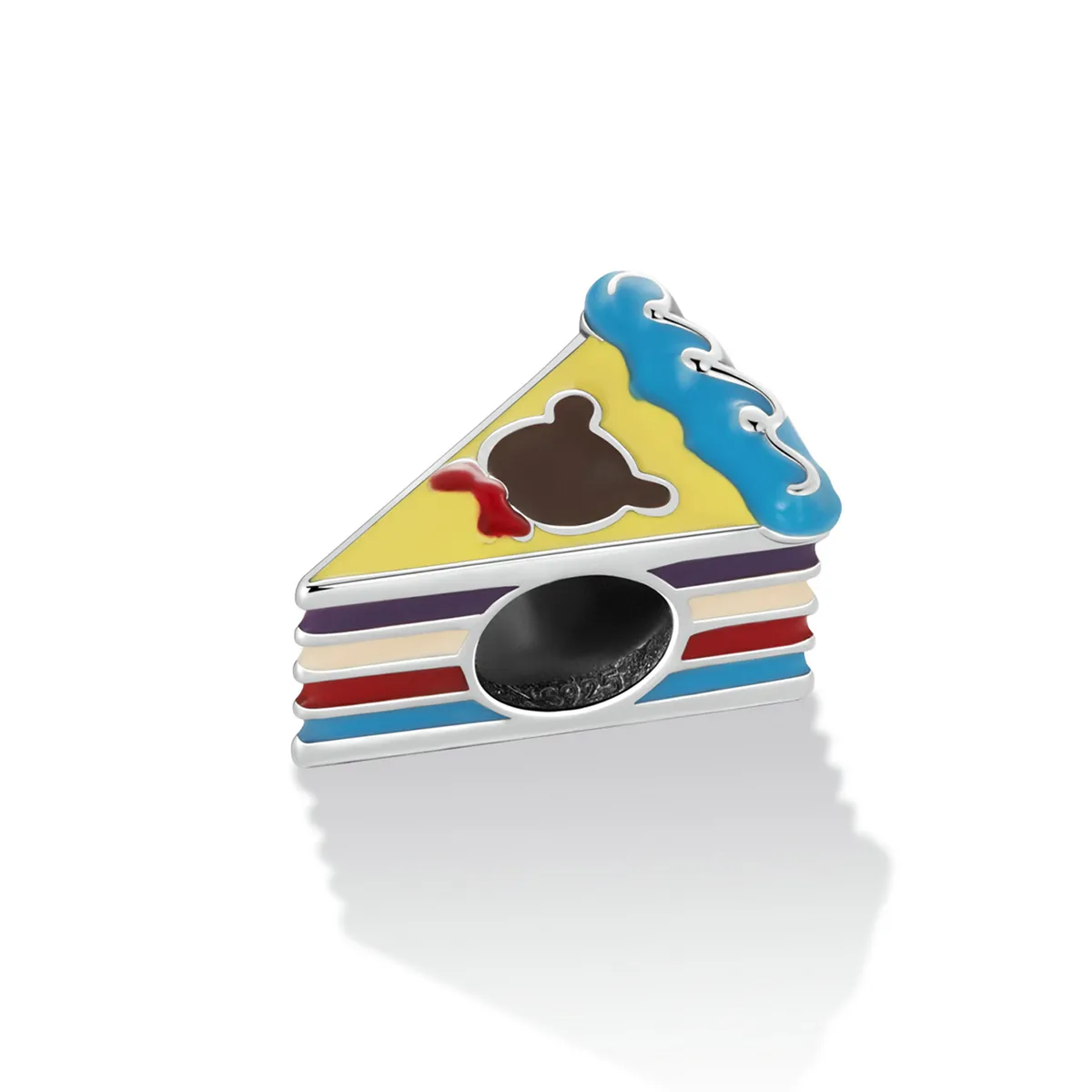 Pandora Style Bear Rainbow Cake Charm - SCC2199