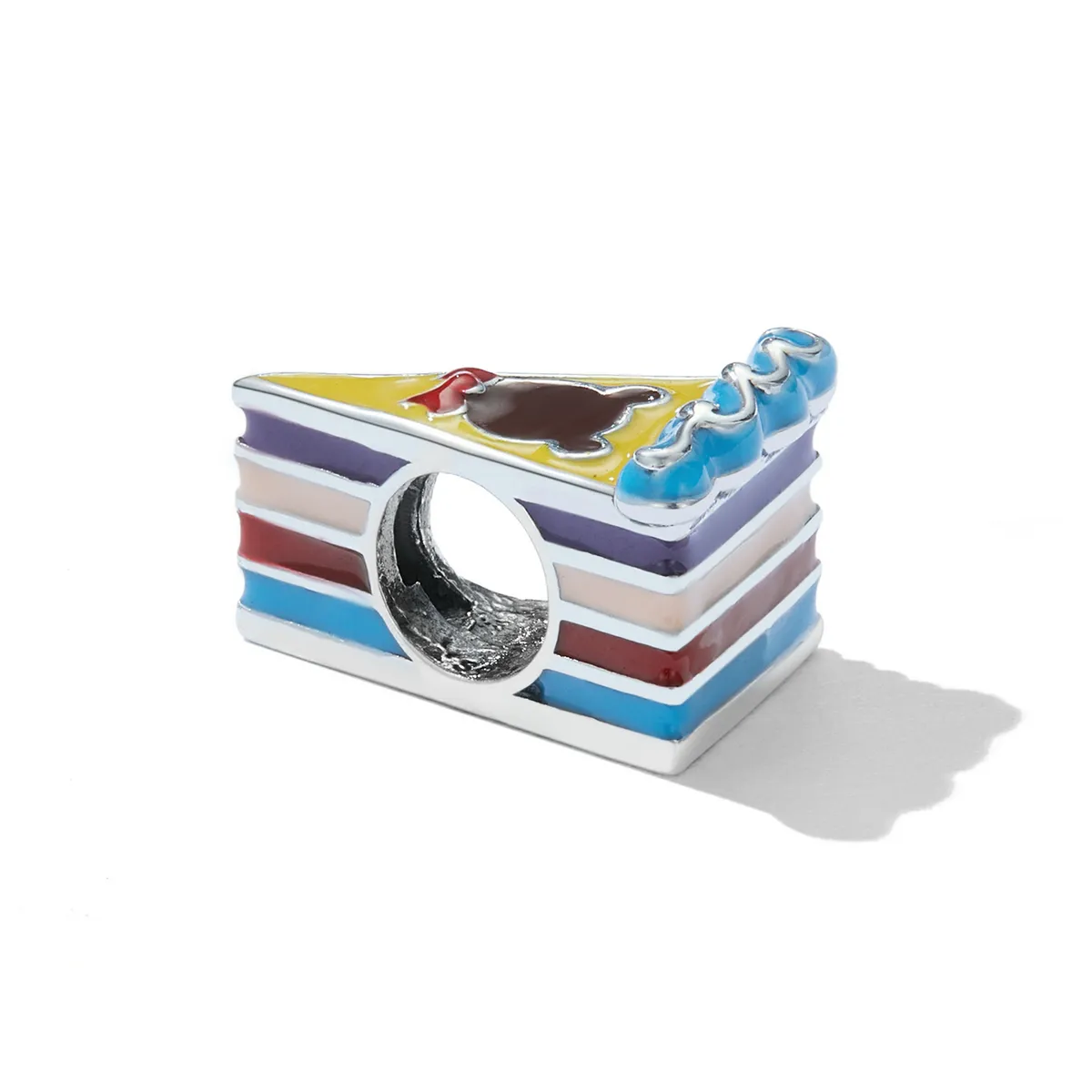 Pandora Style Bear Rainbow Cake Charm - SCC2199