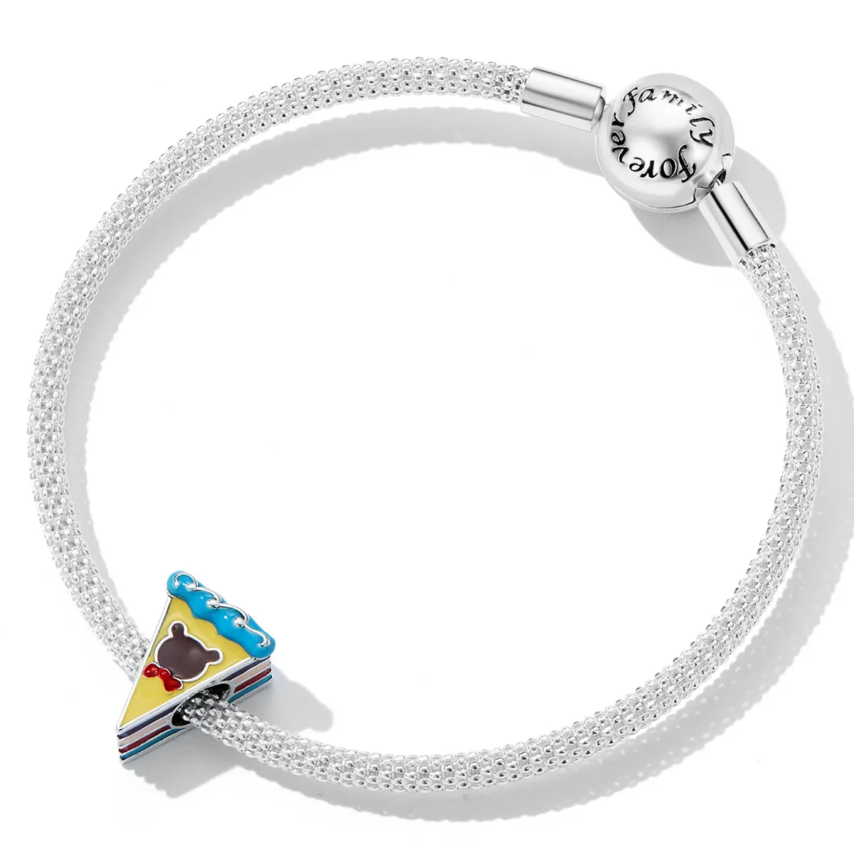 Pandora Style Bear Rainbow Cake Charm - SCC2199