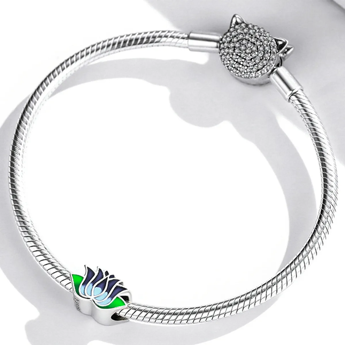 Pandora Style Blue Lotus Charm - SCC2020