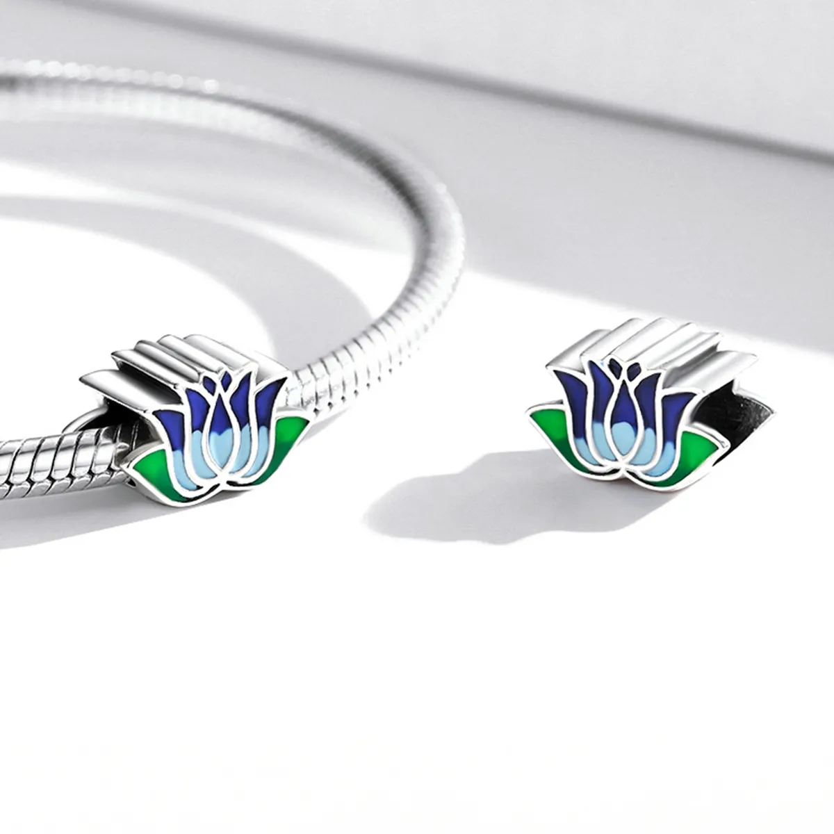 Pandora Style Blue Lotus Charm - SCC2020