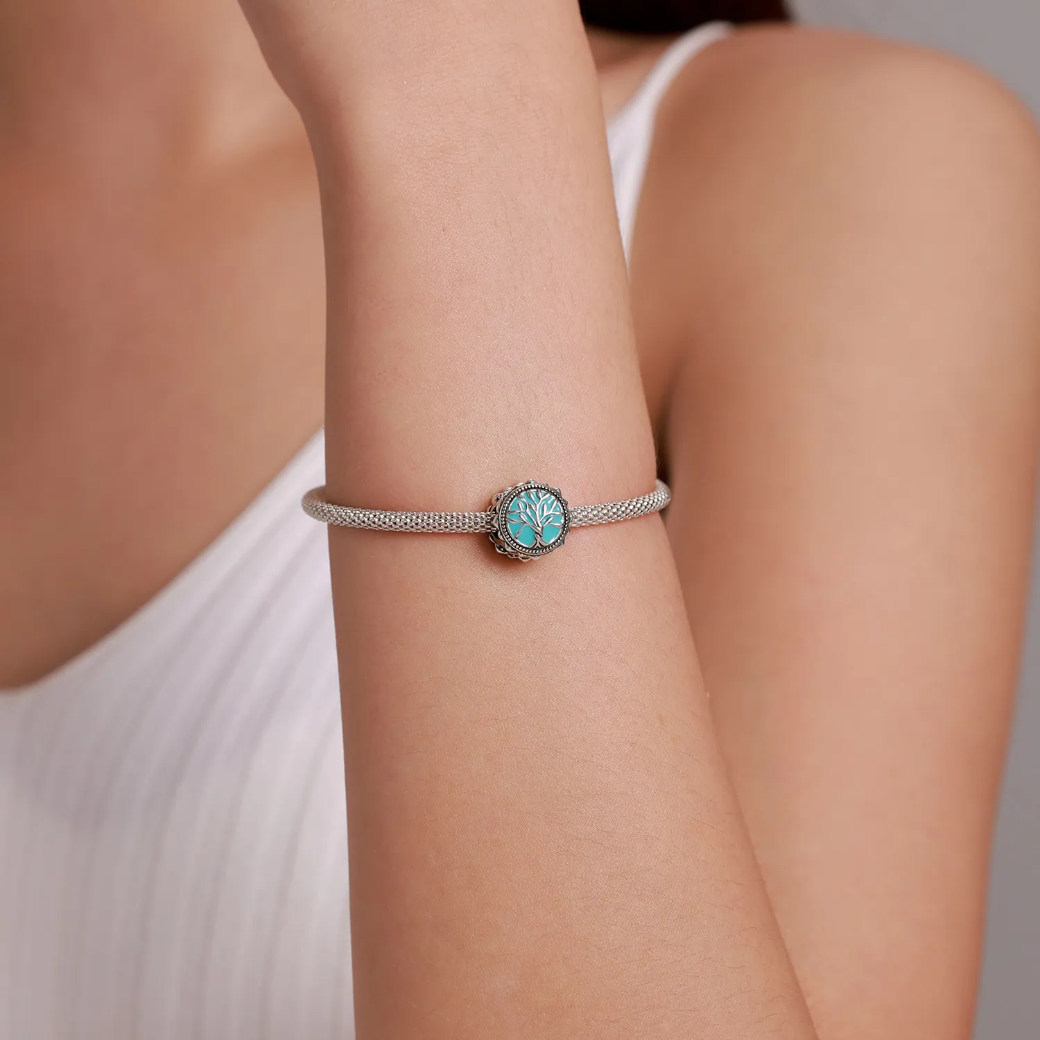 Pandora Style Blue Tree of Life Charm - BSC503