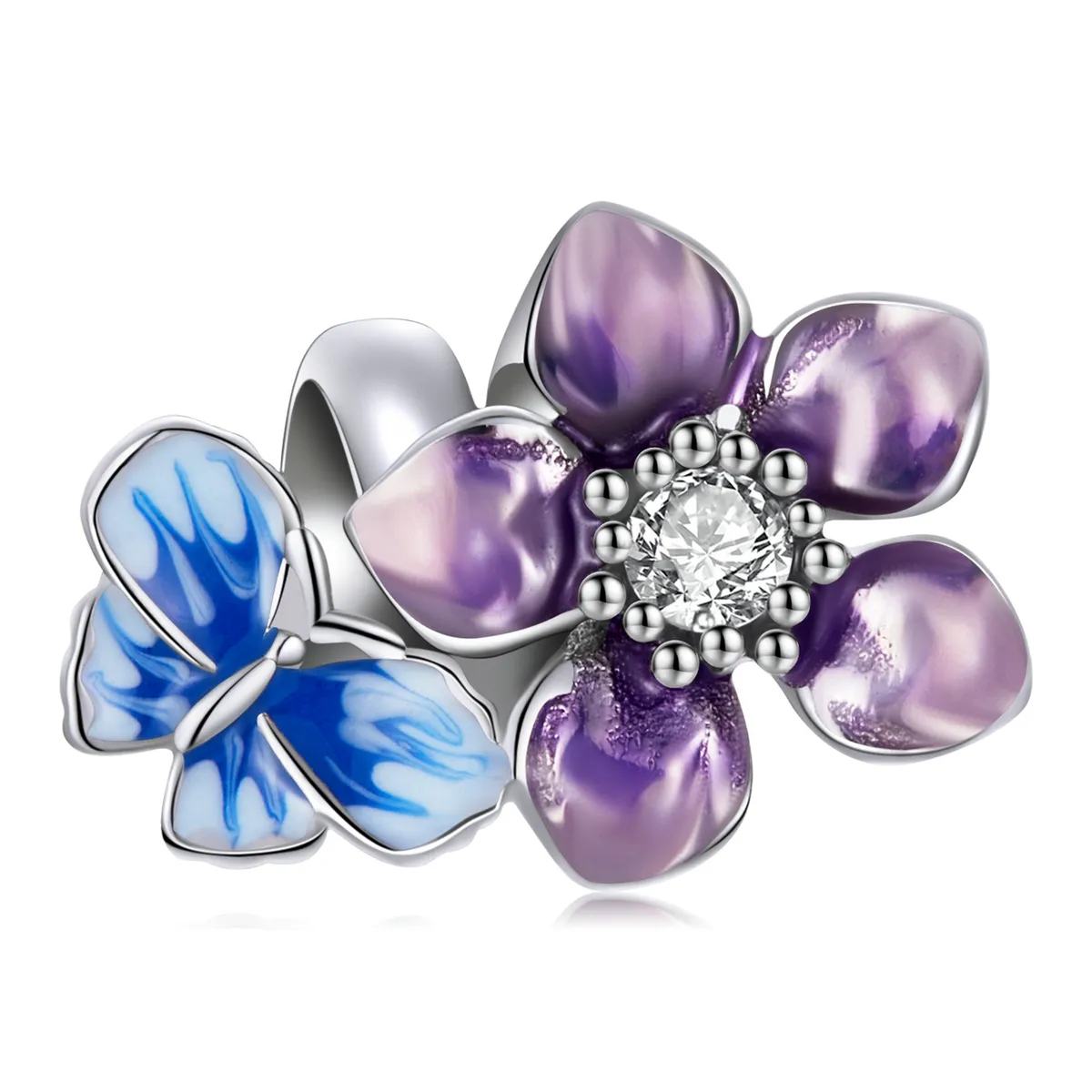 pandora style butterfly flower charm scc2094
