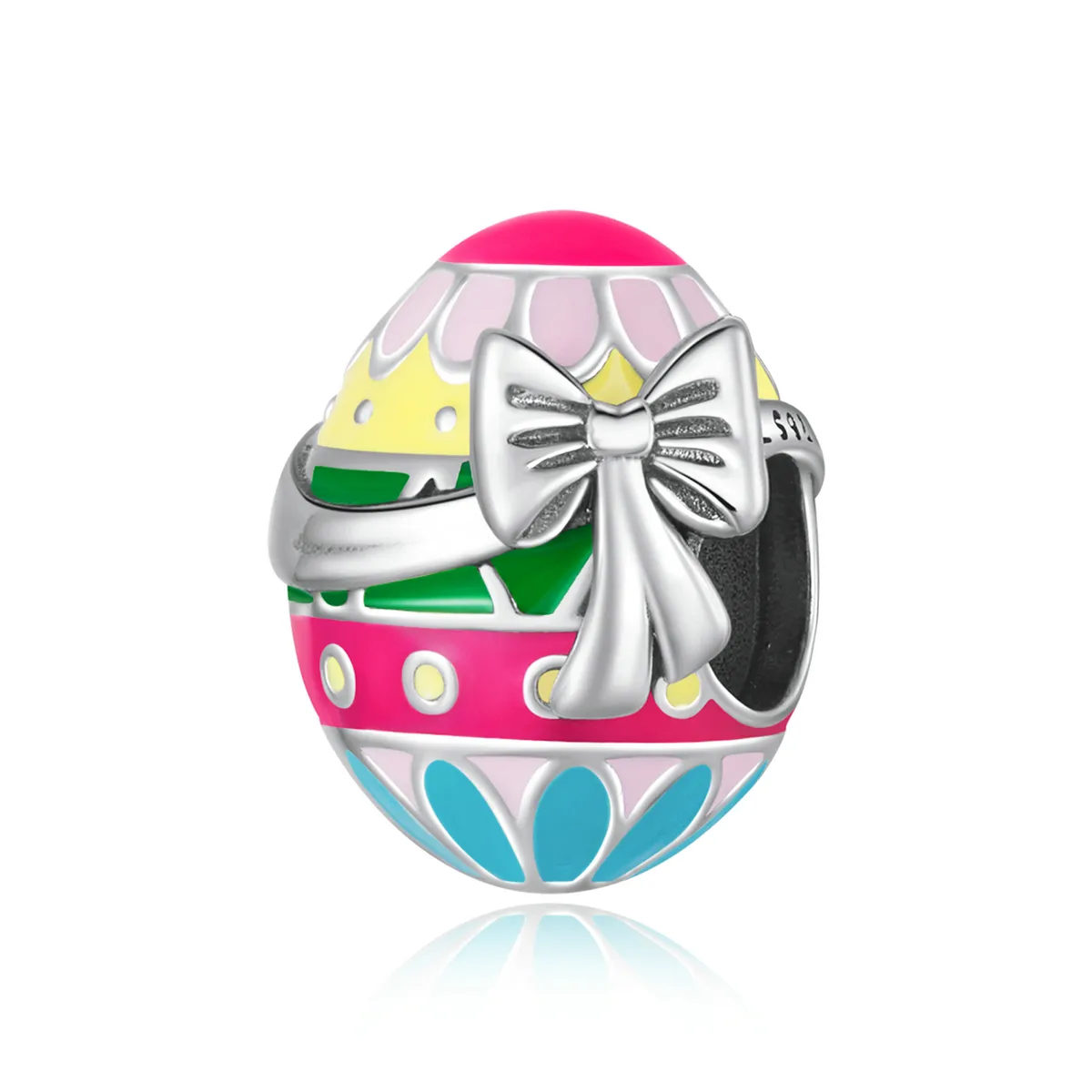 pandora style easter egg with bow charm scc2119