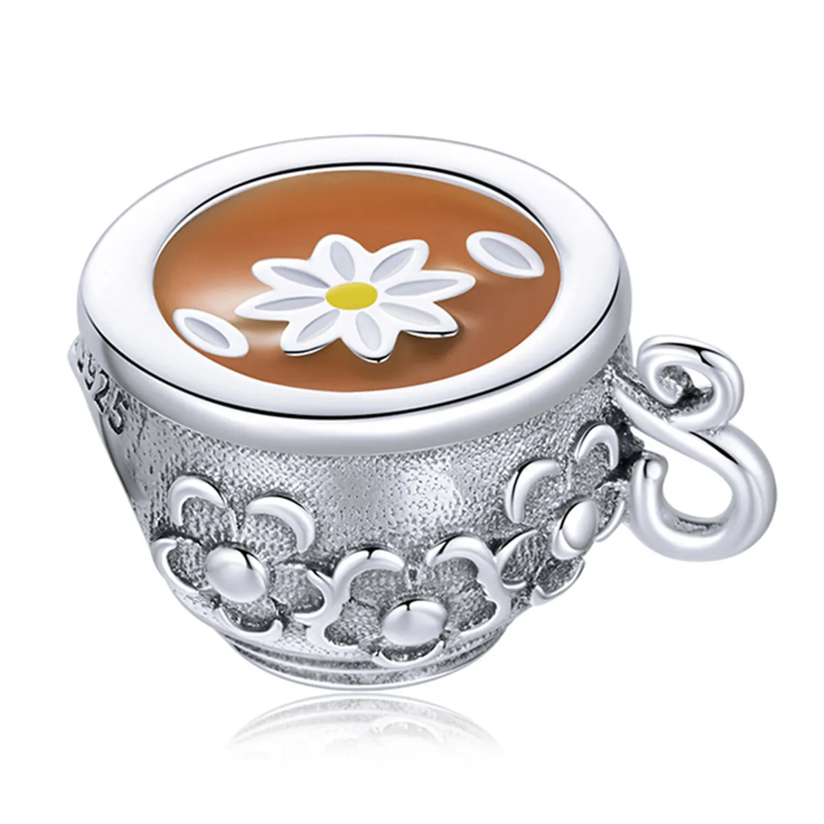 pandora style flower teacup charm scc1915