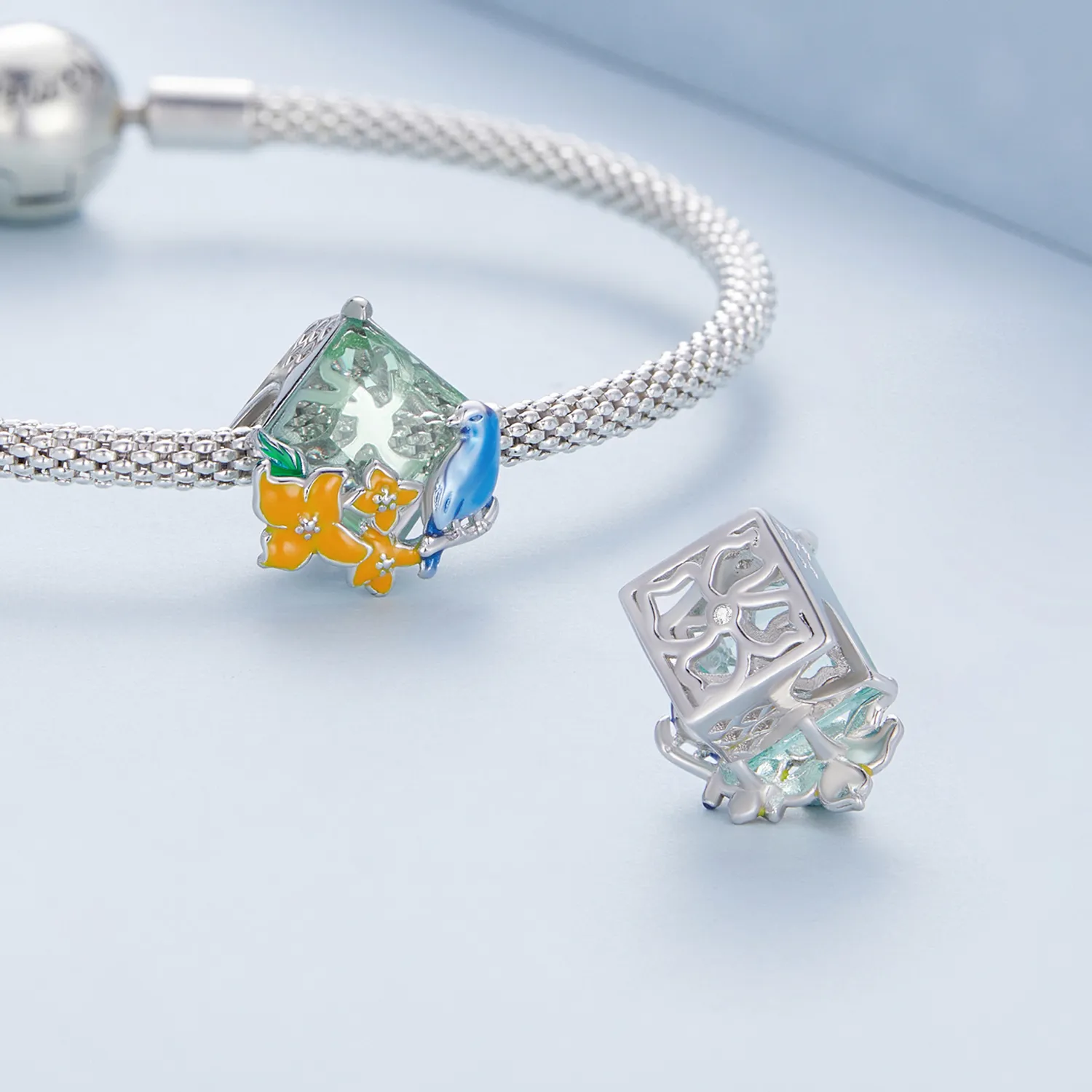 Pandora Style Flowers and Birds Charm - BSC646