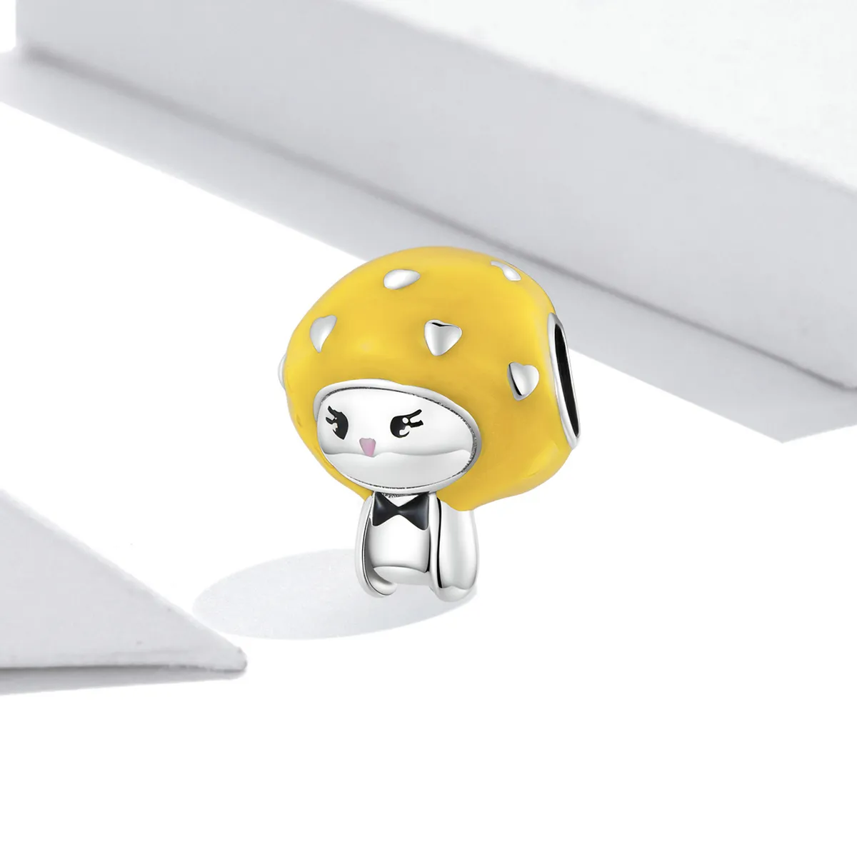 Pandora Style Fun Little Mushroom - Lemon Yellow Charm - SCC2149