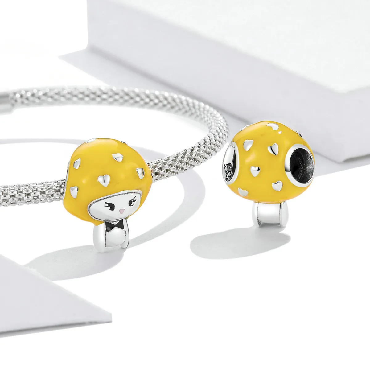 Pandora Style Fun Little Mushroom - Lemon Yellow Charm - SCC2149