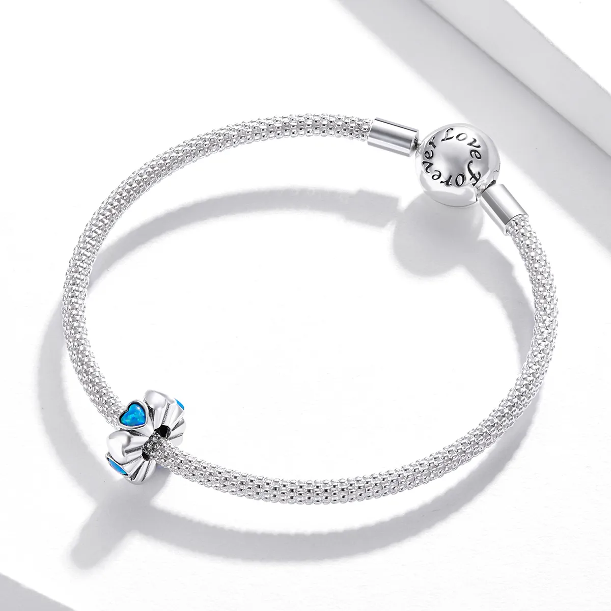 Pandora Style Heart Opal Spacer Charm - BSC435