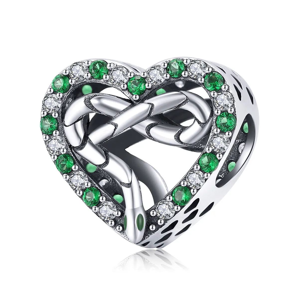 pandora style heart snake charm bsc507