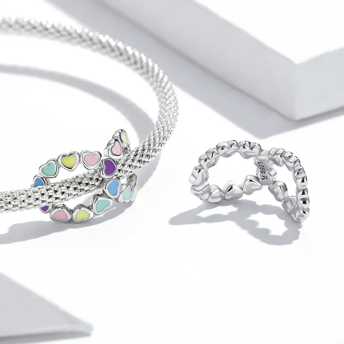 Pandora Style Infinite Rainbow Heart Charm - SCC2160