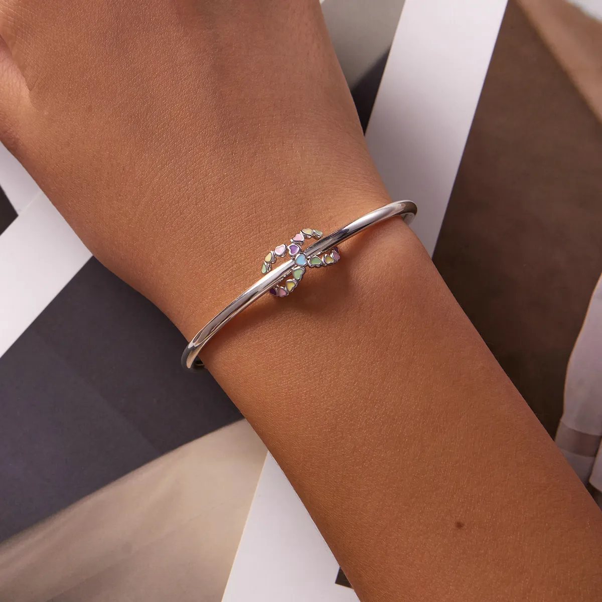 Pandora Style Infinite Rainbow Heart Charm - SCC2160