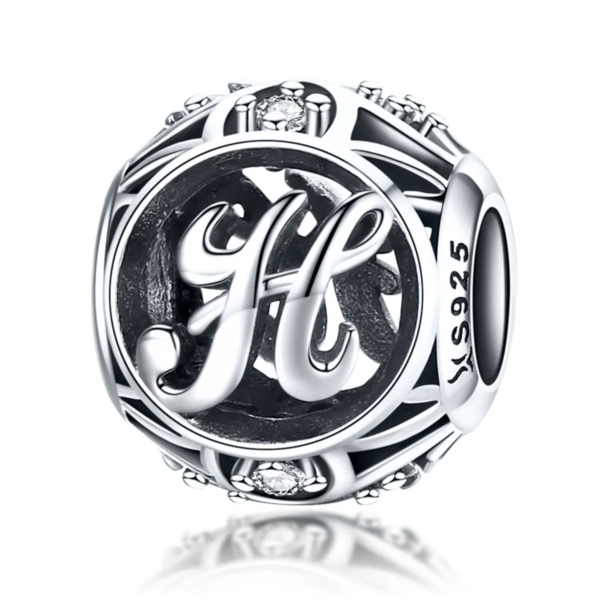 pandora style letter h charm scc738 h