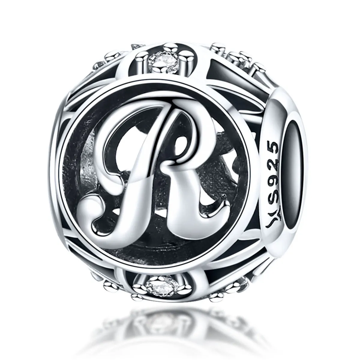 pandora style letter r charm scc738 r
