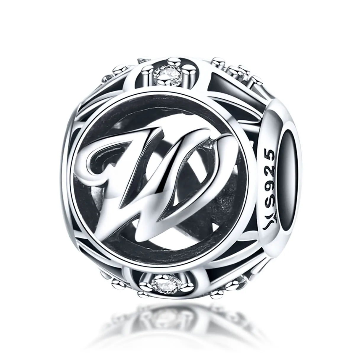 pandora style letter w charm scc738 w