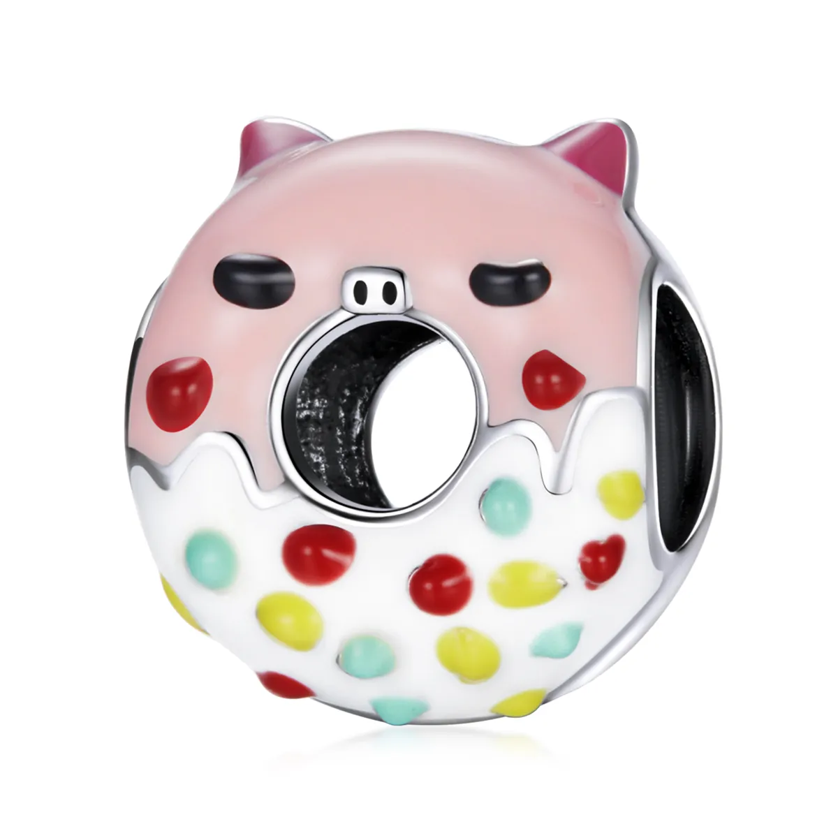 Pandora Style Piggy Donuts Charm - SCC1879