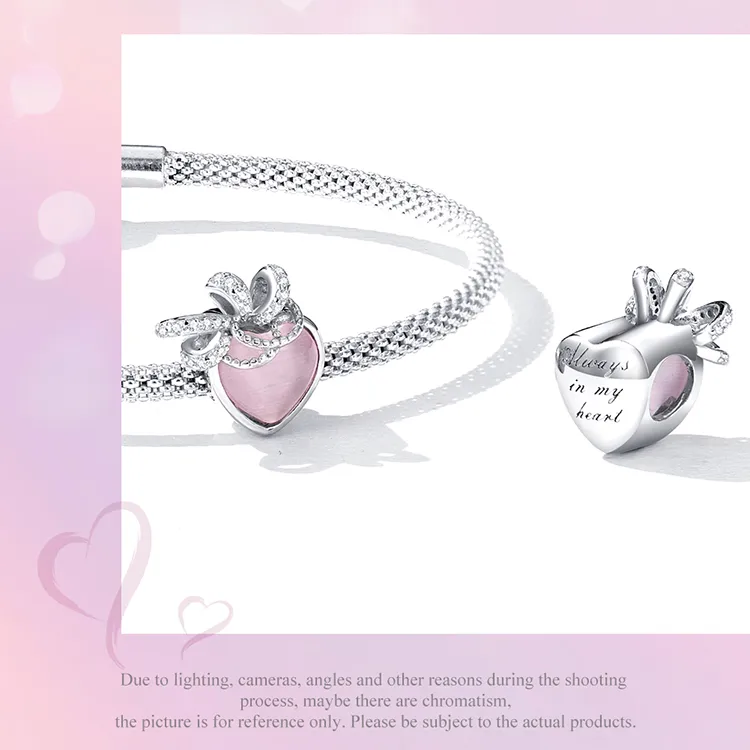 Pandora Style Pink Heart Charm - SCC2261
