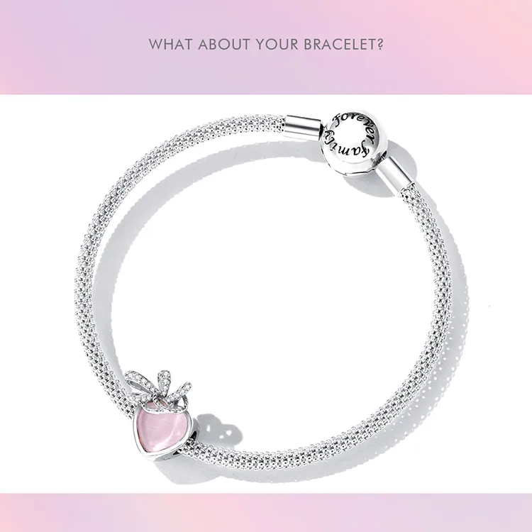 Pandora Style Pink Heart Charm - SCC2261