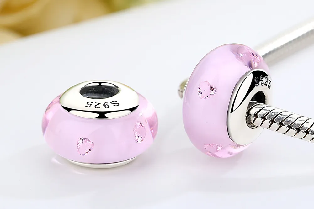 Pandora Style Pink Murano Glass Charm - SCZ003