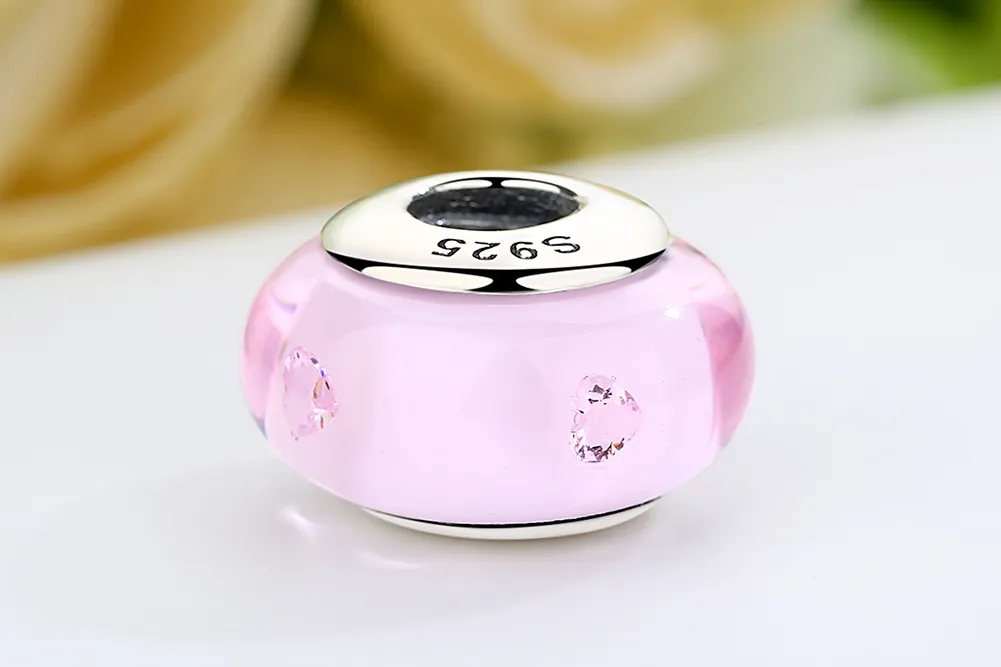Pandora Style Pink Murano Glass Charm - SCZ003