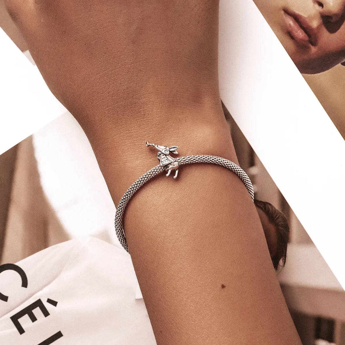Pandora Style Playful Rabbit Charm - SCC2045