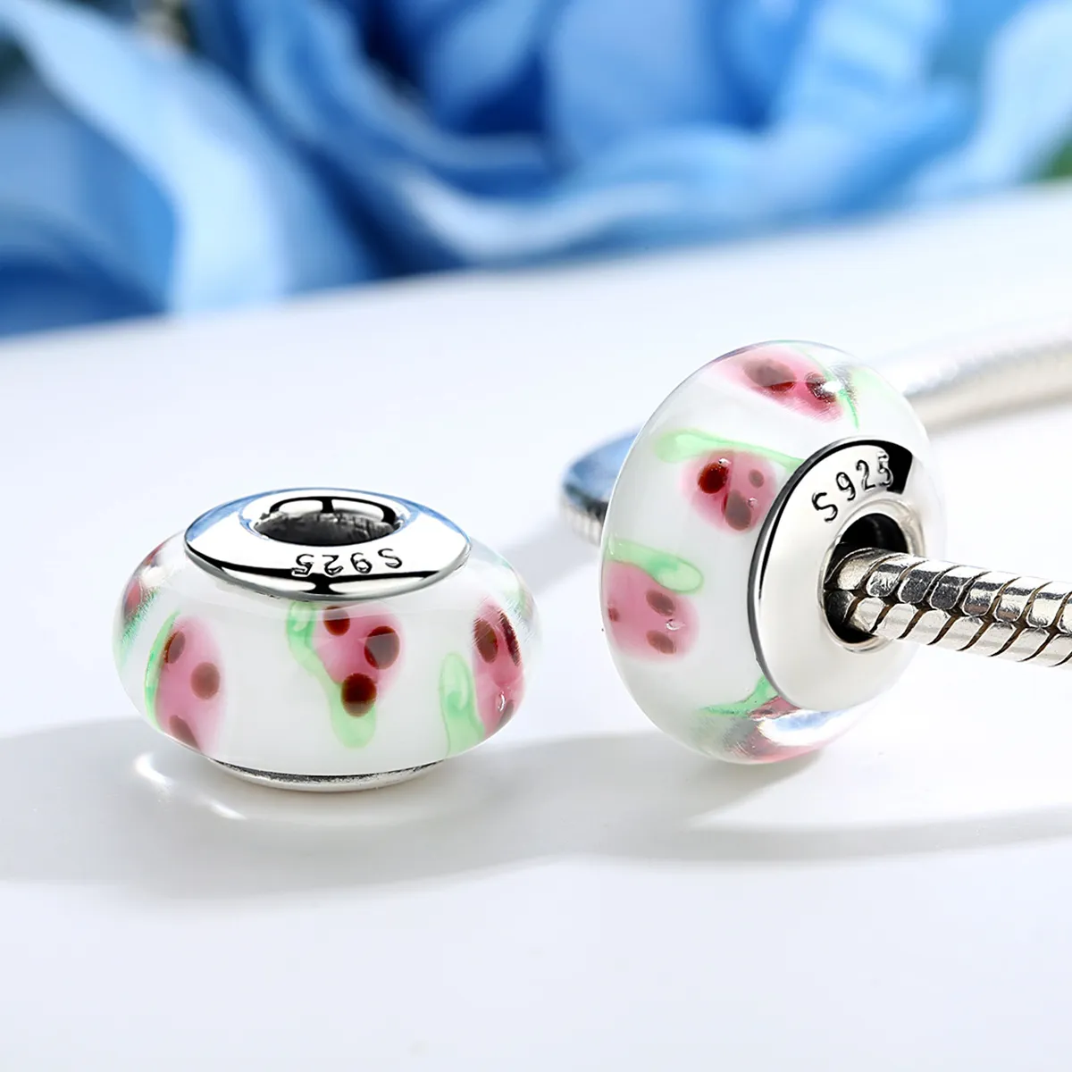 Pandora Style Red Fruits Murano Glass Charm - SCZ016