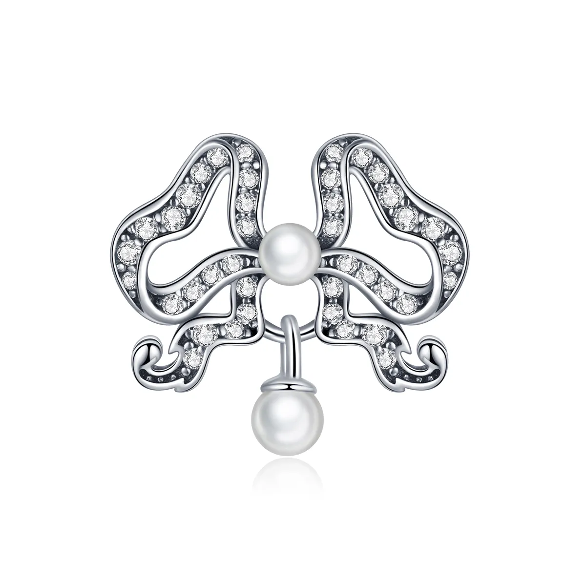 pandora style romantic bow charm scc1785
