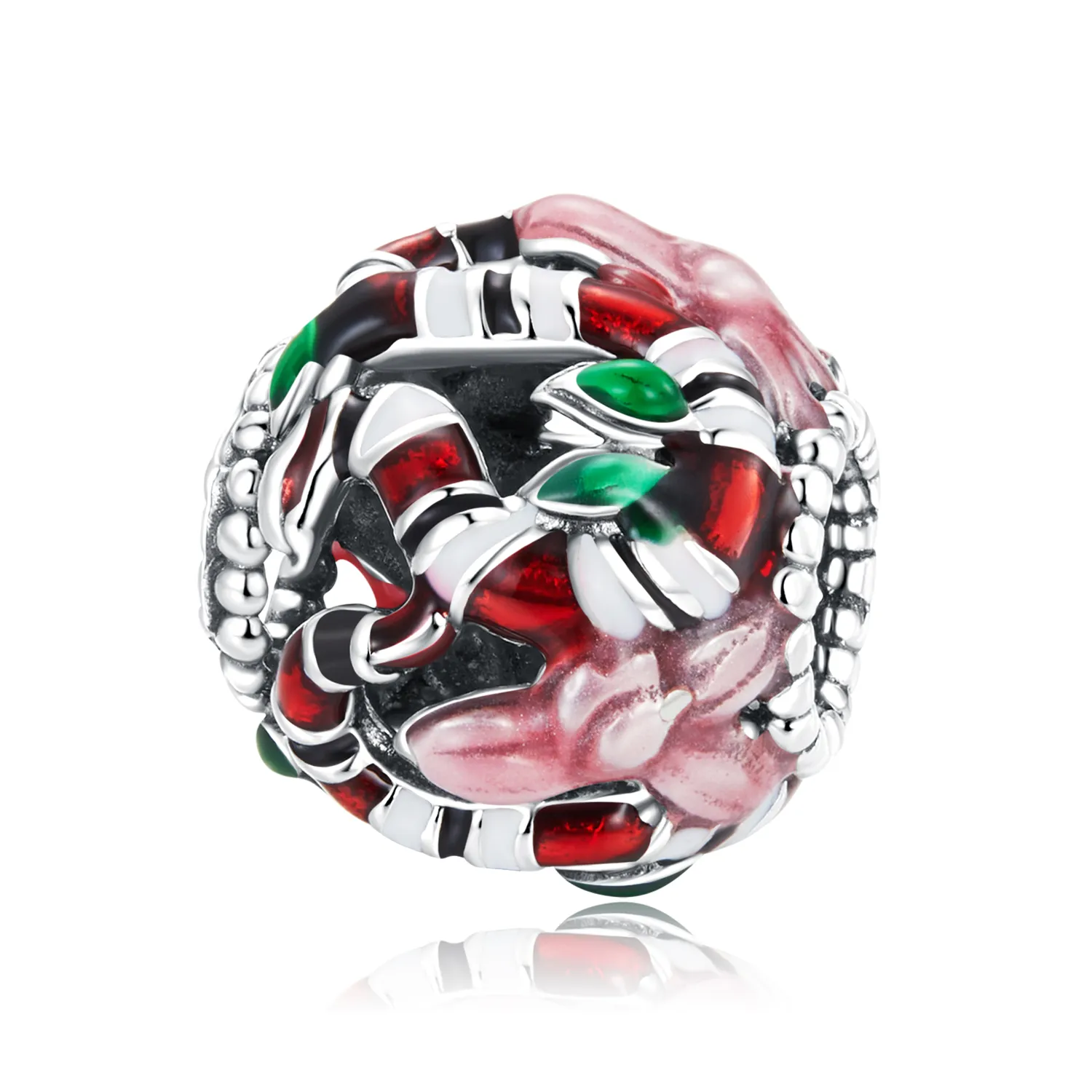 pandora style snake flower charm scc2250