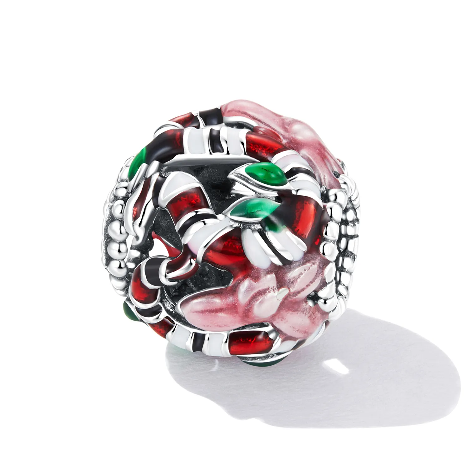 Pandora Style Snake Flower Charm - SCC2250