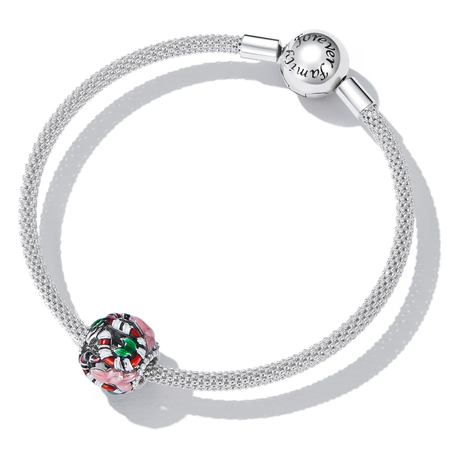 Pandora Style Snake Flower Charm - SCC2250