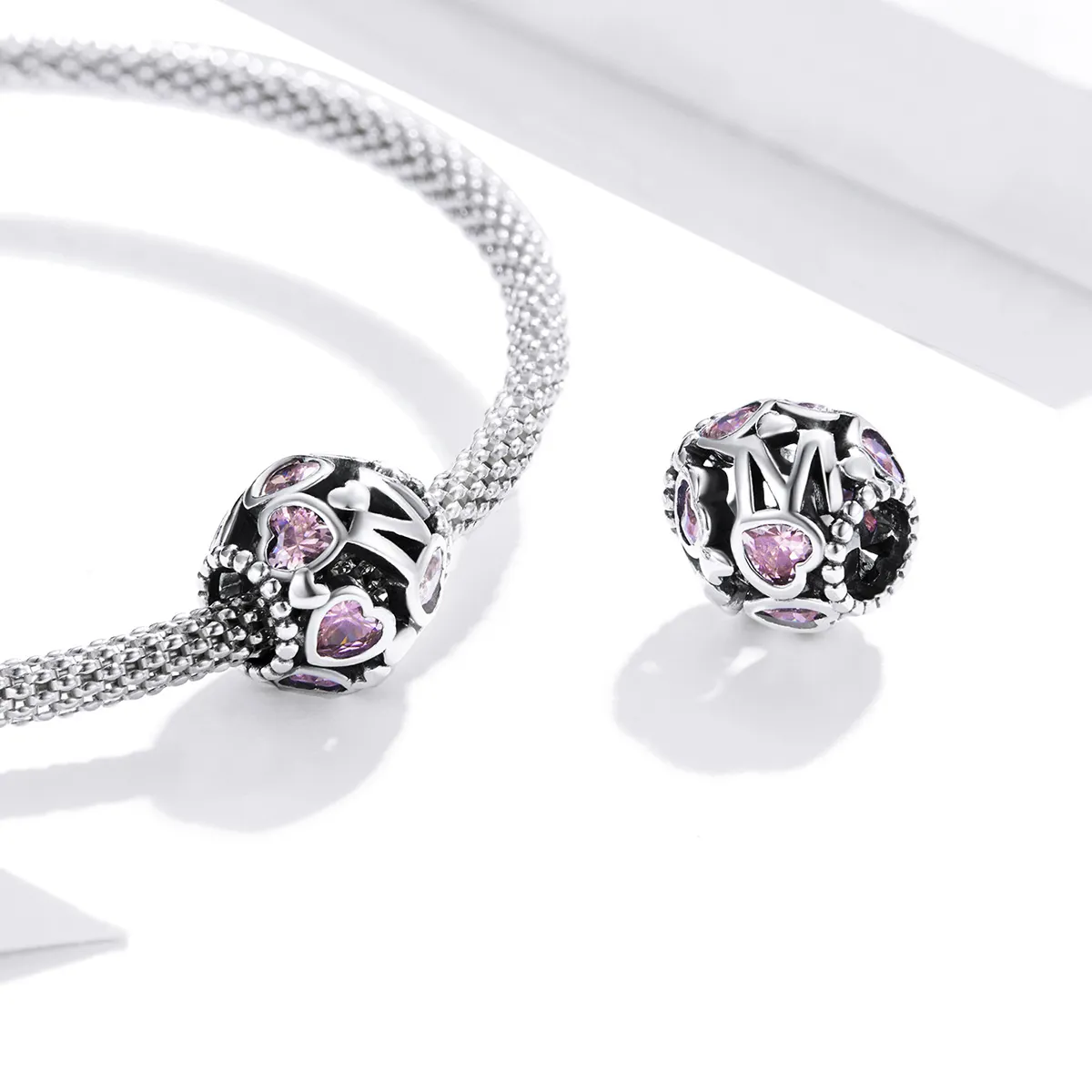 Pandora Style Spherical Heart Charm - BSC421