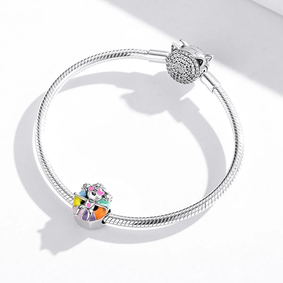 Pandora Style Swimming Ring Girl Charm - SCC1918
