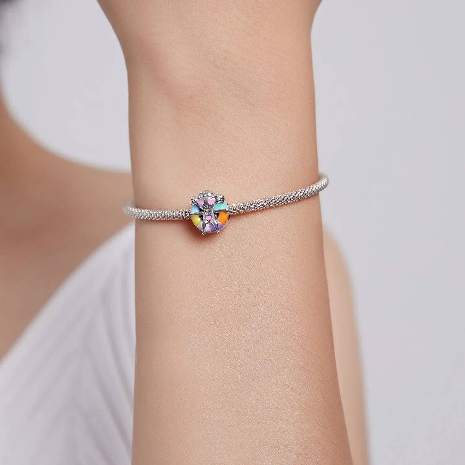 Pandora Style Swimming Ring Girl Charm - SCC1918