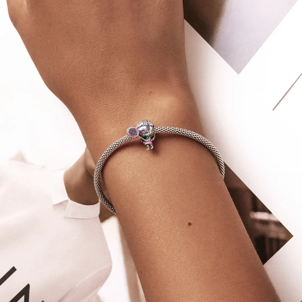 Pandora Style Tennis Girl Charm - SCC2051