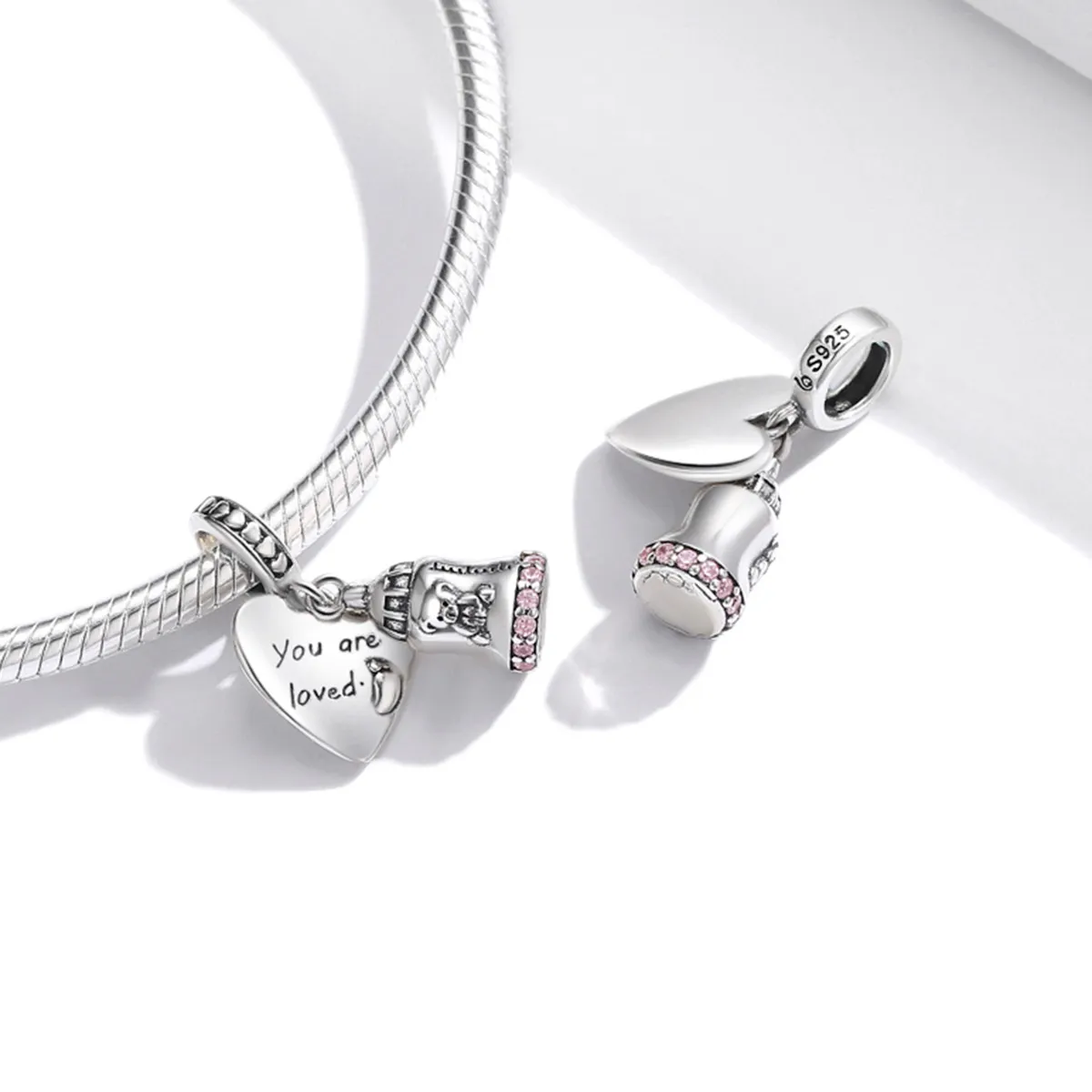 Pandora Style Baby Bear Bottle Dangle - BSC491