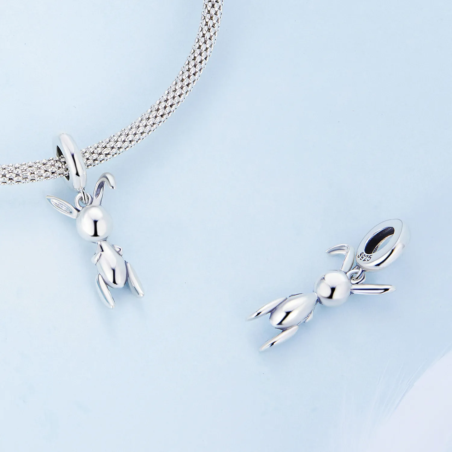 Pandora Style Balloon Bunny Dangle - BSC692