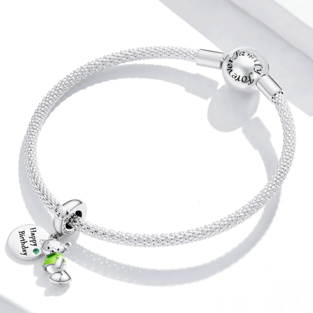 Pandora Style Birthday Bear Dangle - BSC560