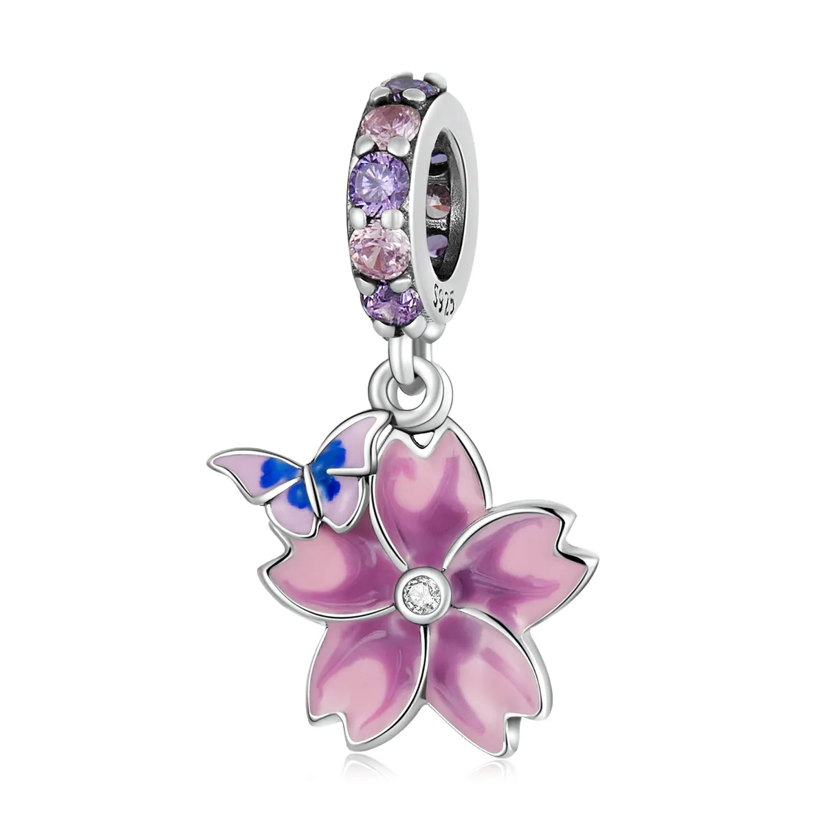pandora style butterflies and flowers dangle scc2185