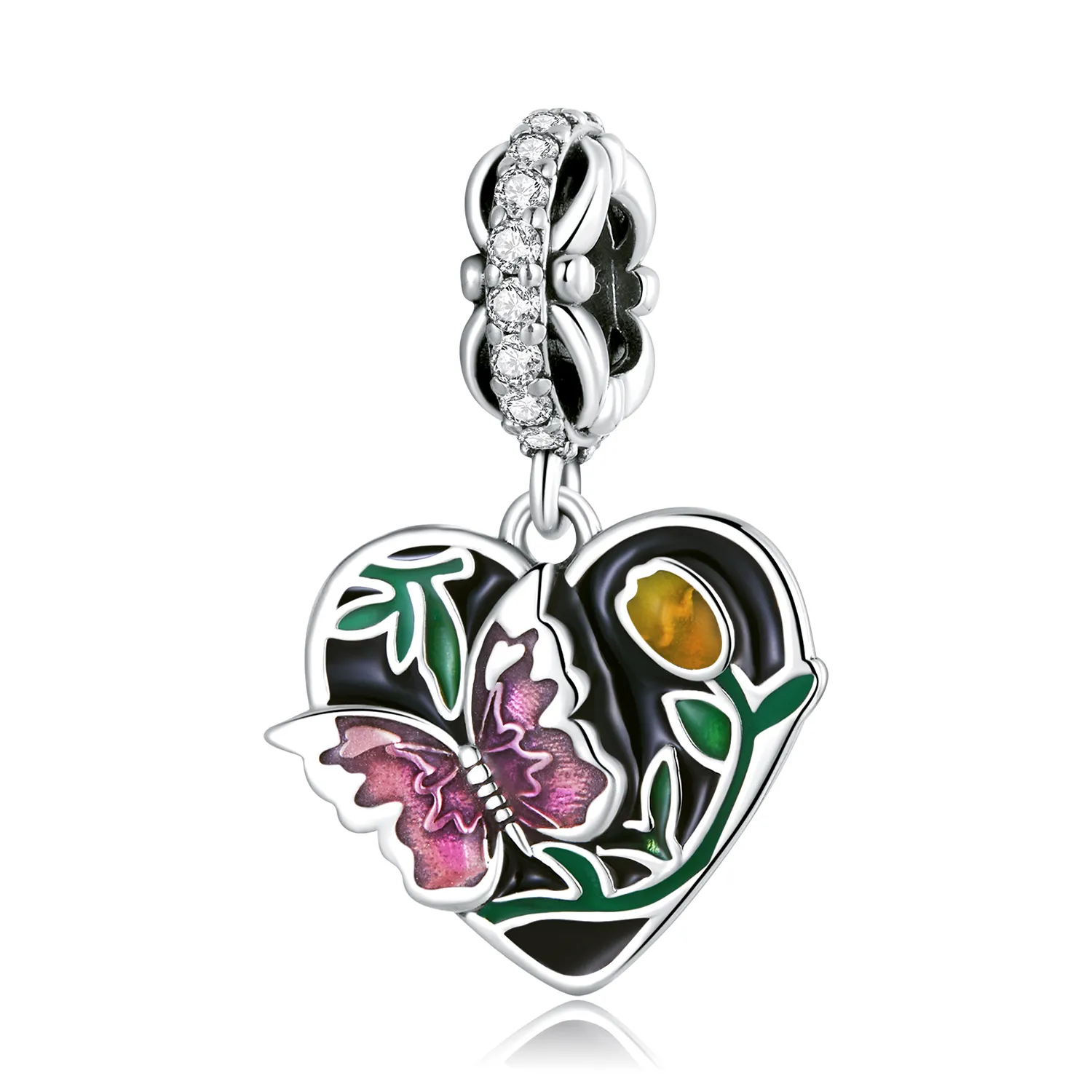 pandora style butterfly love garden dangle scc2248